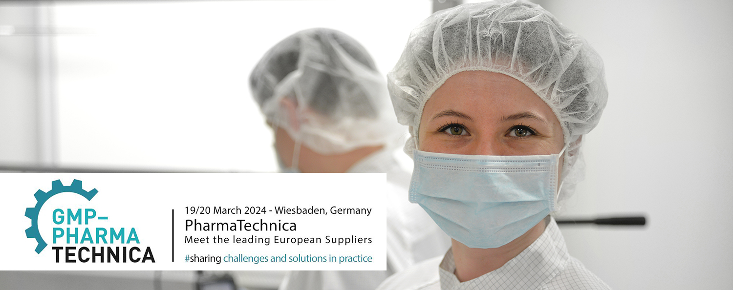 Pharma Technica und Testo Industrial Services Mitarbeiterin des GMP-Bereichs der Testo Industrial Services und Logo Pharma Technica