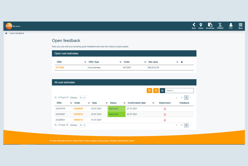 Processing your cost estimates in the portal