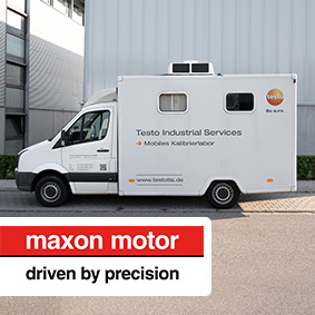 Durchführung von Kalibrierungen im Kalibriermobil bei maxon motor