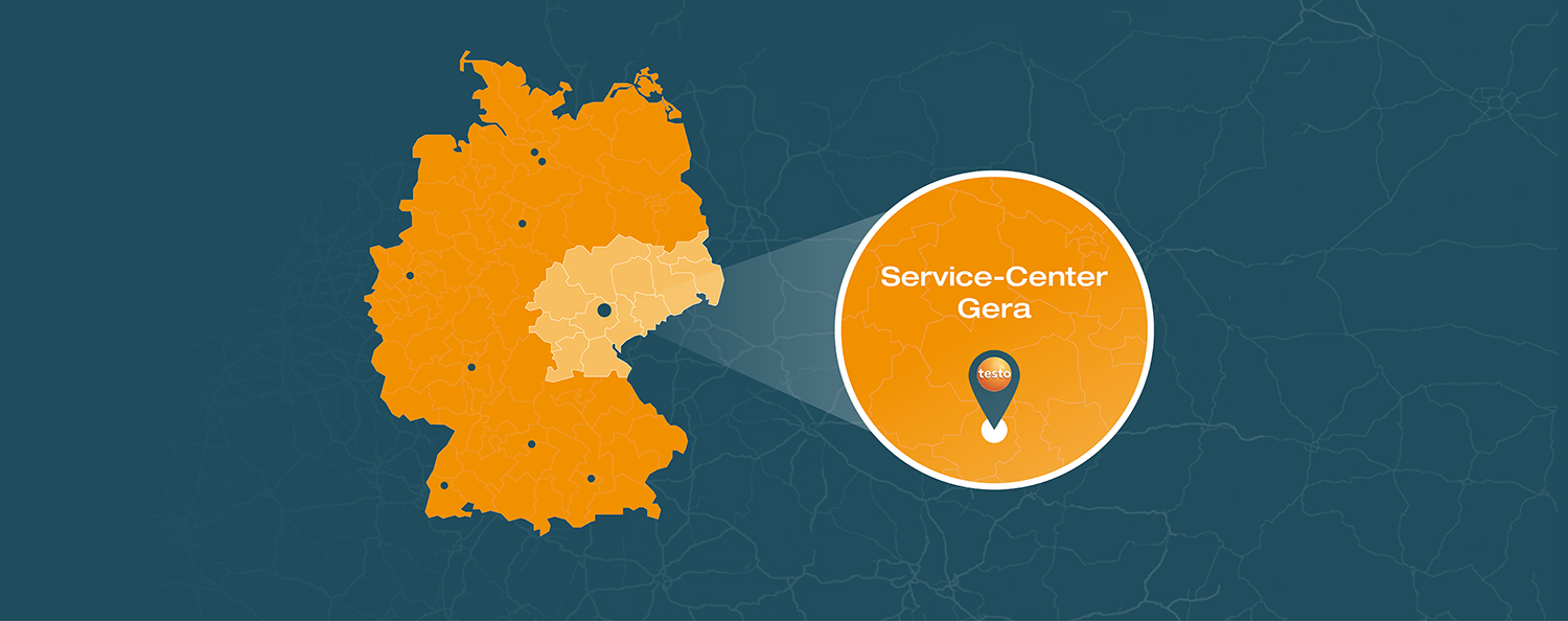 Service-Center Gera auf der Deutschlandkarte