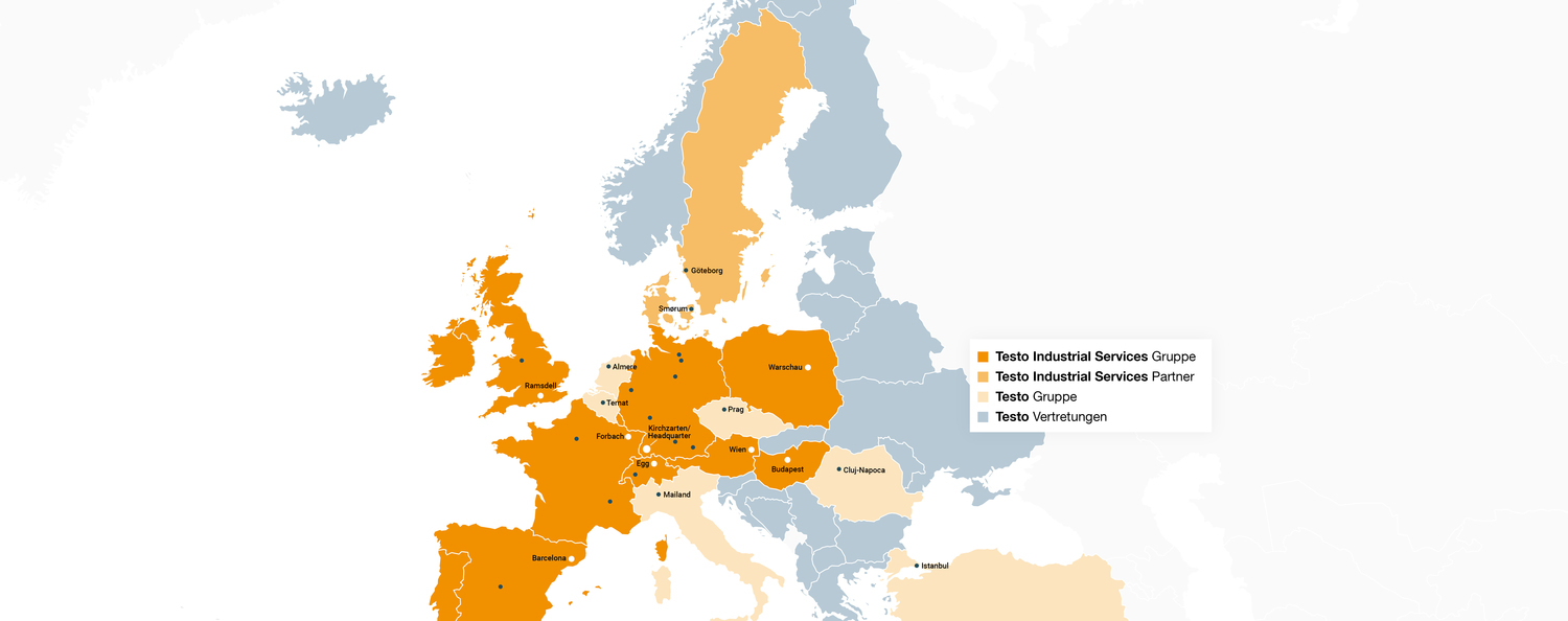 Europakarte Testo Industrial Services