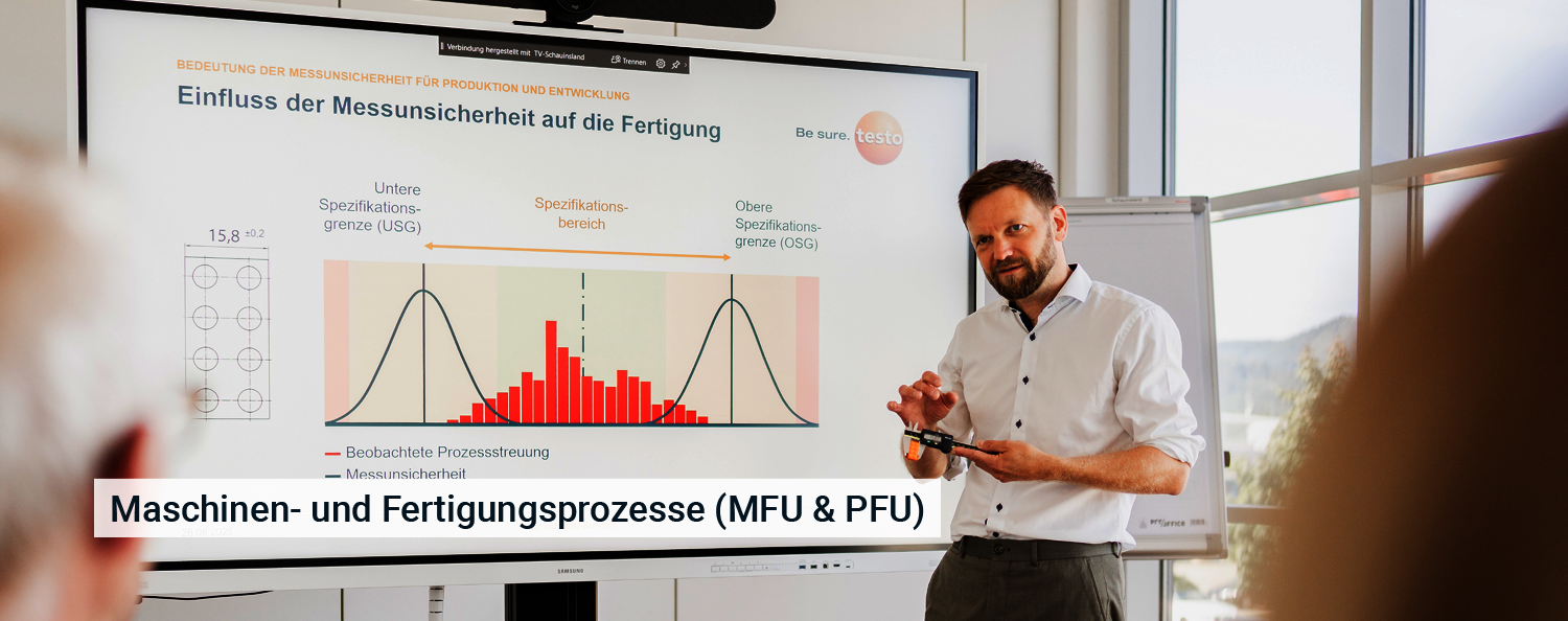 Maschinen- und Fertigungsprozesse (MFU & PFU) Mann referiert einen Vortrag