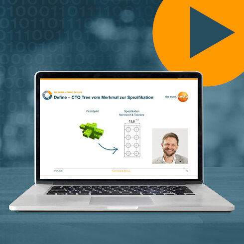 Webinar Six SIgma Präsentation des Webinars auf Bildschirm