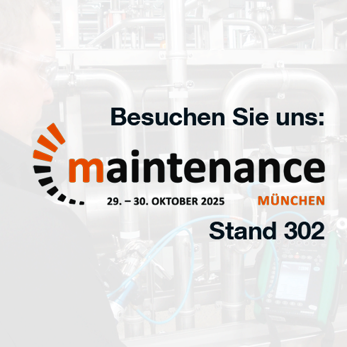 Maintenance München Keyvisual zur Maintenance München mit Logo und Standnummer 302