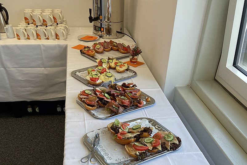 Das Essensbuffet am Standorttag in Essen