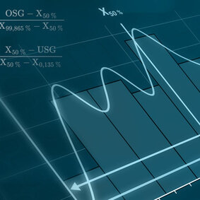 Grafik einer mathematischen Formel auf blauem Hintergrund