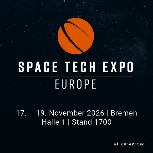 Space Tech Expo Europe 2026 Keyvisual der Space Tech Expo Europe 2026. Informationen sind wie folgt: 17. bis 19. November 2026 in Bremen. Halle 1 Stand 1700